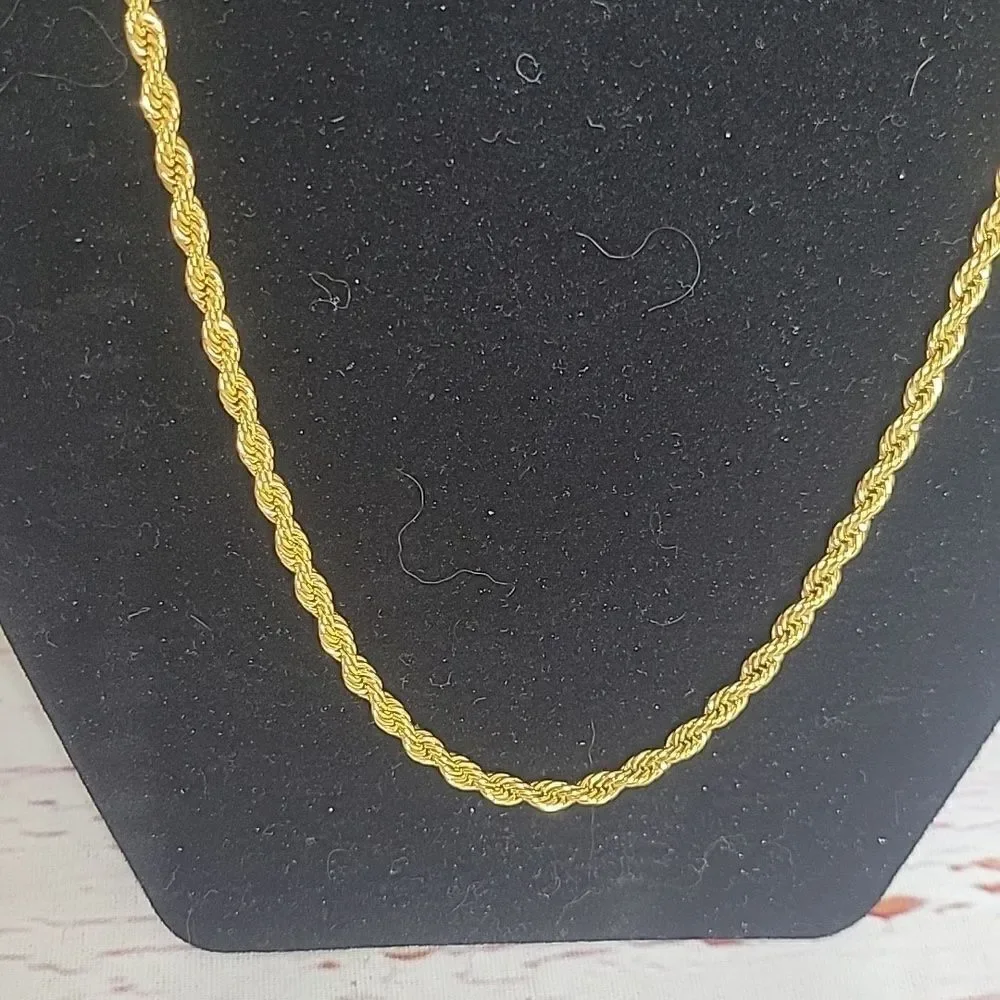 Goldtone Rope Chain 16.5" to 18.5" - Picture 3 of 5